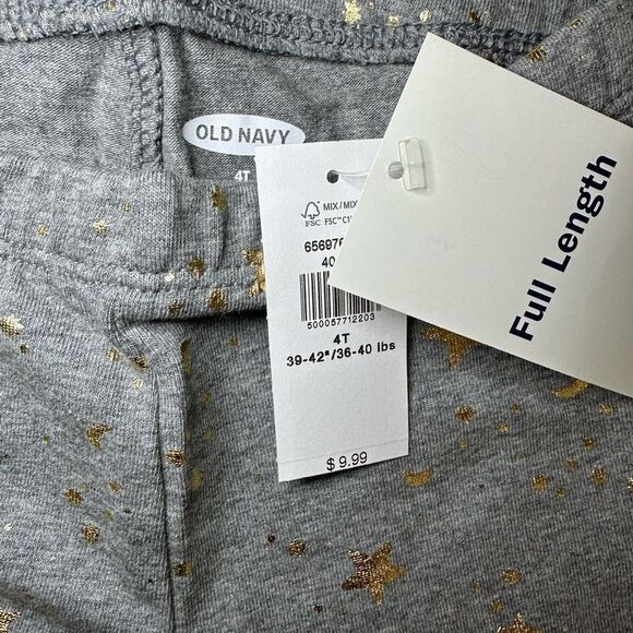 NWT Old Navy Girls Toddler Size 4 Leggings in Gray with Gold Stars & Moons - Picture 3 of 5